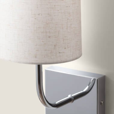 Afbeelding van Wandlamp met Lampenkap van Linnen en Metaal  Sabi
