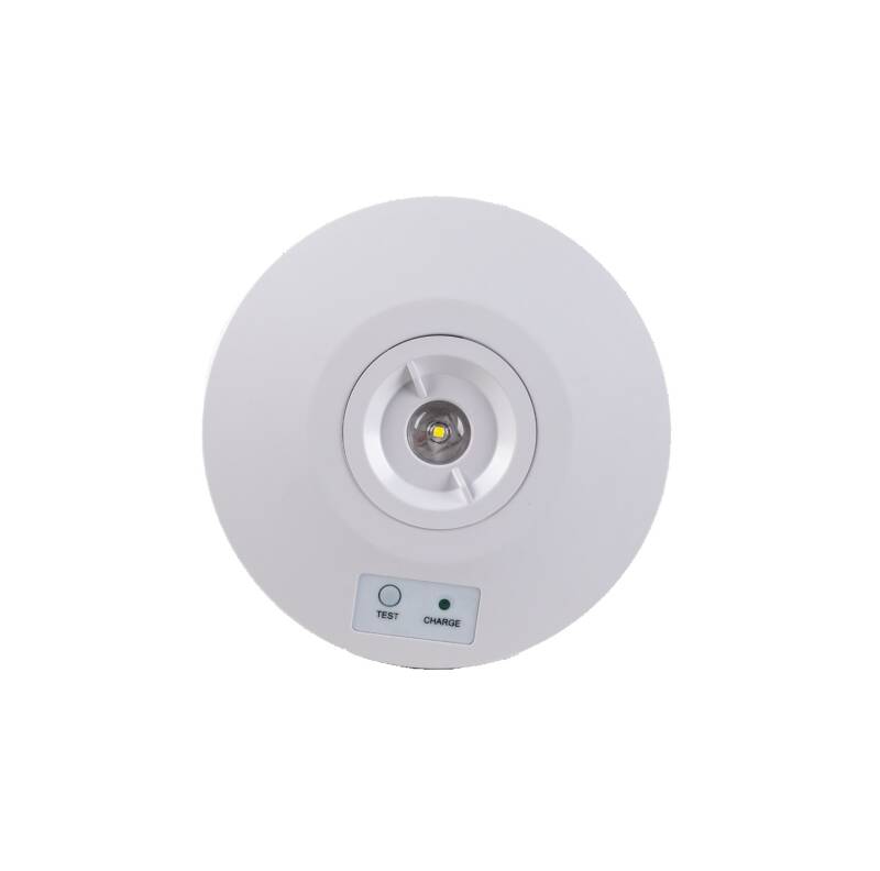 Immagine di Luce di Emergenza LED Circolare 2W per Aree Aperte e Corridoi con 3 Ore di Autonomia