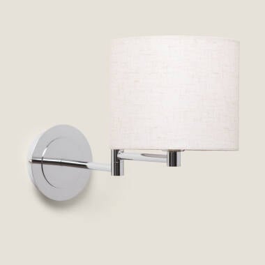 Immagine di Applique da Parete Orientabile con Paralume in Metallo e Lino Basilea