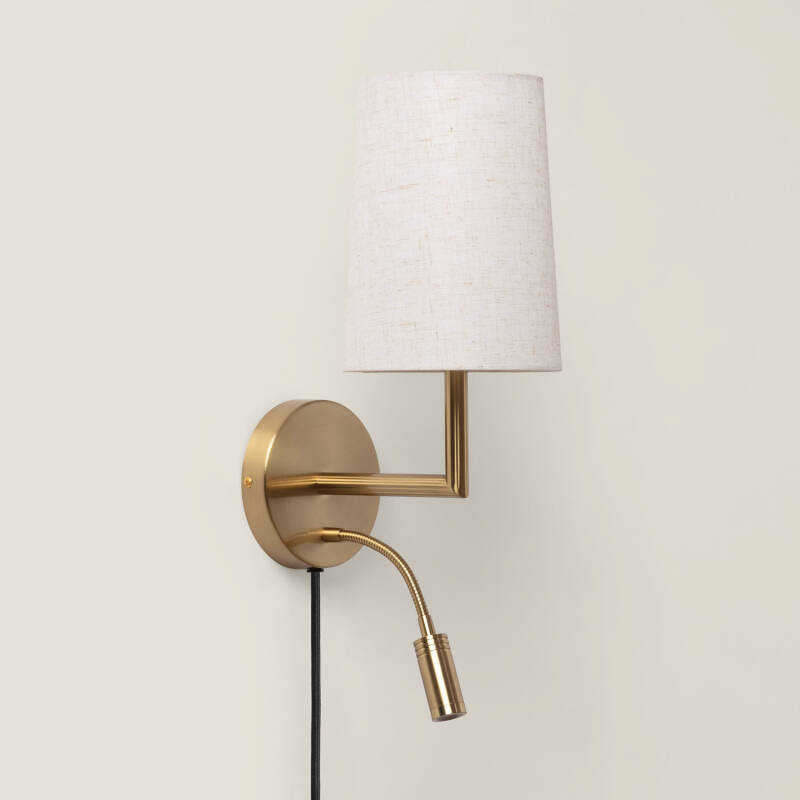 Image of Anji Metal & Linnen Wall Lamp with Reading Light