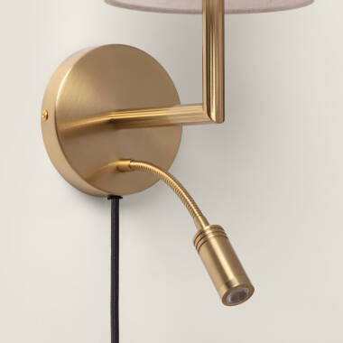 Image of Anji Metal & Linnen Wall Lamp with Reading Light