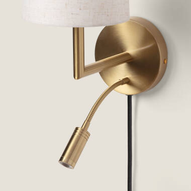 Image of Anji Metal & Linnen Wall Lamp with Reading Light