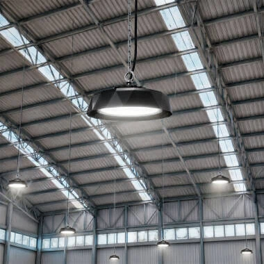 LED Hallenstrahler High Bay Industrial UFO HBM Evo LUMILEDS 200 lm/W SOSEN Dimmbar DALI/Push