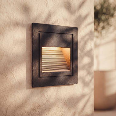 LED Außenleuchte 3W Einbau Wand Quadratisch Aluminium Olite