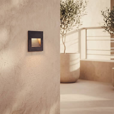 Image of Olite 3W Square Outdoor Aluminium Recessed LED Wall Light