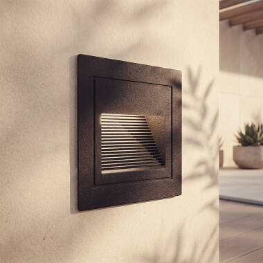 Afbeelding van Wandlamp Outdoor LED 3W Aluminium  Inbouw Vierkant Olite