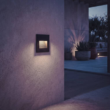 Afbeelding van Wandlamp Outdoor LED 3W Aluminium  Inbouw Vierkant Olite