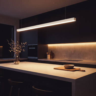 Bild von LED Pendelleuchte Lineal 42W Aluminium CCT Doppelseitige Beleuchtung Funky Sly