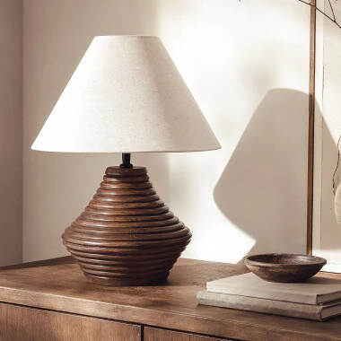 Stolní Lampa ze Dřeva Akriti ILUZZIA