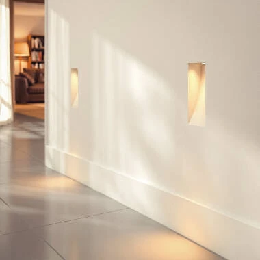 Image de Applique Murale Intégration Plâtre/Pladur pour Ampoule LED GU10/GU5.3 Coupe 353x103 mm