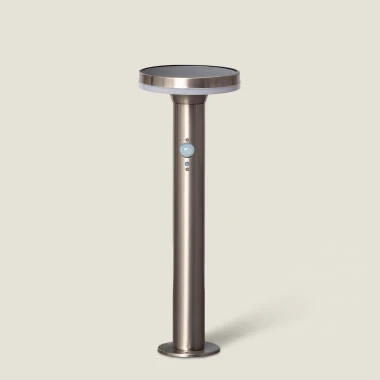 LED-Bodenstehleuchte Solar Aussen 6W 45cm mit Bewegungsmelder Helios Inox