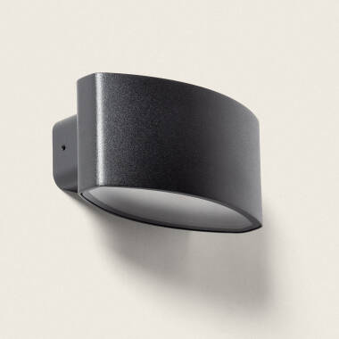 Masha Oblong 12W Double Sided Outdoor Aluminium LED Wall Lamp in Black