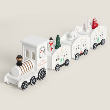 Image de Train de Noël LED en Bois 35 cm