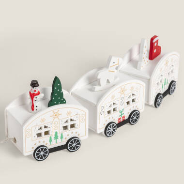 Image de Train de Noël LED en Bois 35 cm