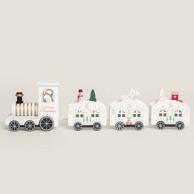 Image de Train de Noël LED en Bois 35 cm