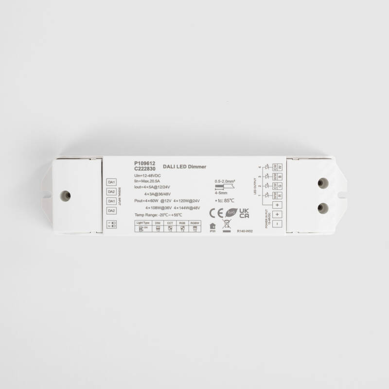Image de Contrôleur DALI DT6/DT8 4 Canaux 12-24-48V SKYDANCE DA4-M pour Ruban LED