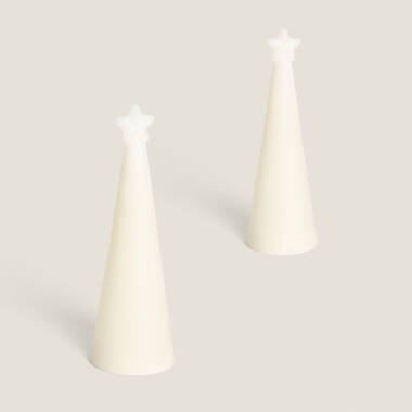 Lot de 2 Bougies de Noël LED en Cire avec Étoile Solara