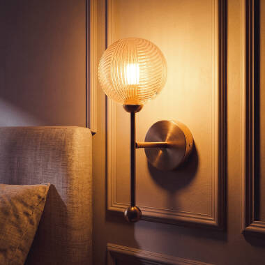 Bild von Wandleuchte Metall Und Glas Abbie