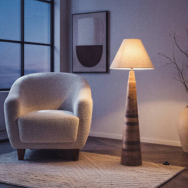 Obrázek Stojací Lampa ze Dřeva Zeil Rajesh ILUZZIA