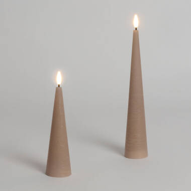 Afbeelding van Set van 2 Eira LED-kerstkaarsen in kegelvorm