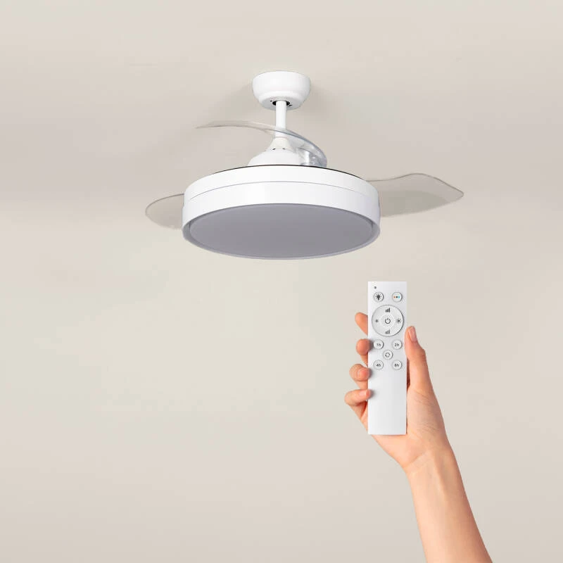 Bild von Deckenventilator Einziehbar Lautlos Dalori Weiss 106cm DC-Motor