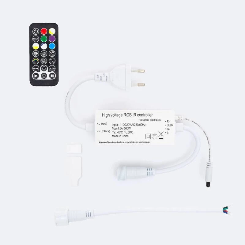 Afbeelding van Controller voor ronde RGB LED-Strip 220V AC 36 LED/m RGB IP65 te knippen om de 100cm