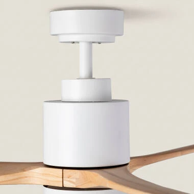 Bild von LED-Deckenventilator Aussen Mersin Weiss Holz 132cm Motor DC