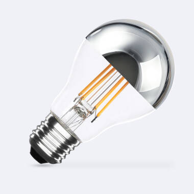 E27 8W Dimmable LED Filament Bulb A60 600 lm Chrome Reflect
