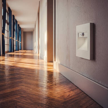 Oprawa Ścienna LED 1.5 W Wbudowana z Czujnikiem PIR i Zmierzchu Bark Biały