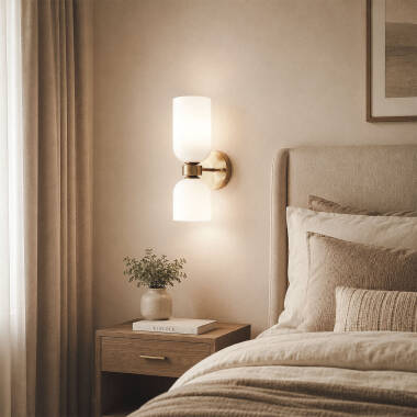 Immagine di Lampada da Parete in Metallo e Marmo Maitla