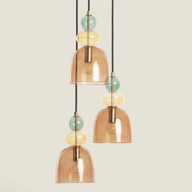 Bild von Pendelleuchte Metall und Glas Tri Baudelaire