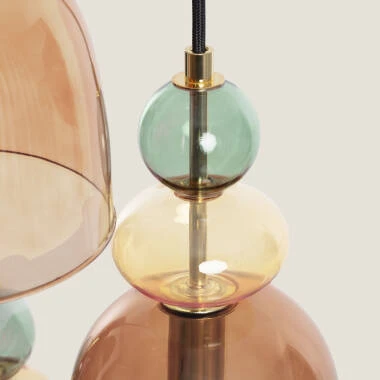Bild von Pendelleuchte Metall und Glas Tri Baudelaire