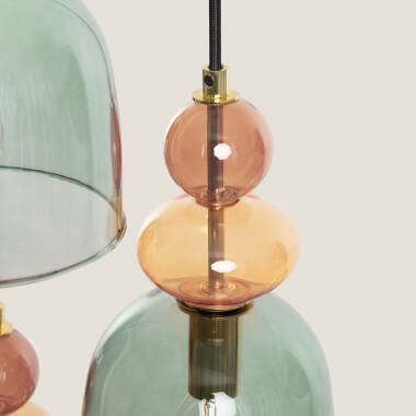 Bild von Pendelleuchte Metall und Glas Tri Baudelaire