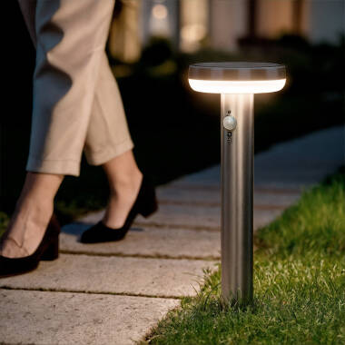 Barton 5W Aluminium Outdoor Solar LED Bollard with Motion Sensor 50cm