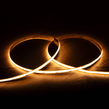 LED-strip 24 V COB 384 LED’s/m Rol 20 m Lange afstand 10 W/m 800 lm/m Breedte 10 mm Te knippen om de  3 cm IP20 CRI90