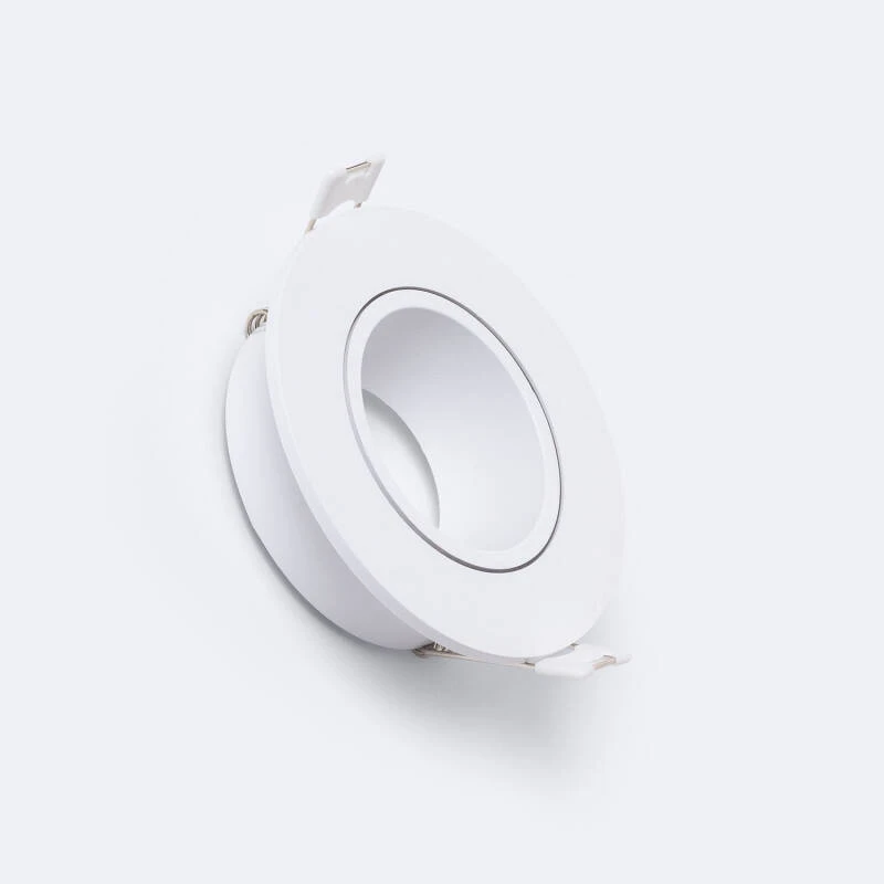 Immagine di Portafaretto Downlight Circolare Bianco per Lampadina LED GU10 / GU5.3 Foro Ø 75 mm