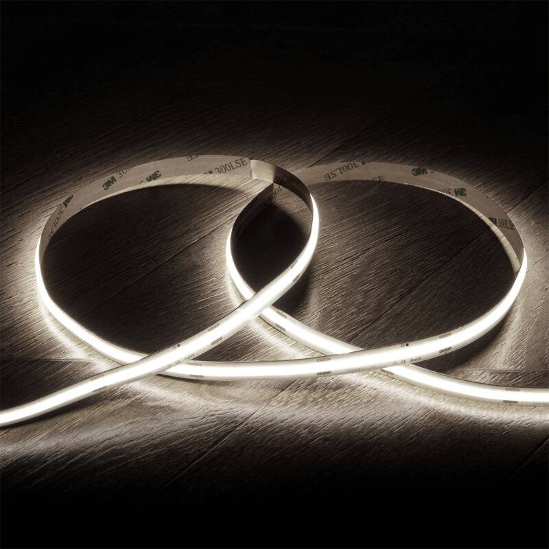 Afbeelding van LED strip 24V COB 480 LED/m 5 m 15 W/m 1500 lm/m High Lumen, breedte 10 mm, knipbaar per 5 cm, IP20, CRI90