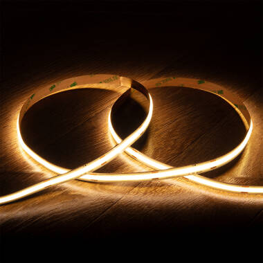 LED strip 24V COB 480 LED/m 5 m 15 W/m 1500 lm/m High Lumen, breedte 10 mm, knipbaar per 5 cm, IP20, CRI90