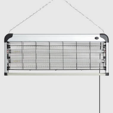 Lampada Antizanzare Elettrica con 2 Tubi UV in Alluminio