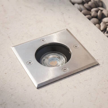 Spot Extérieur Carré Inox Encastrable au Sol pour GU10