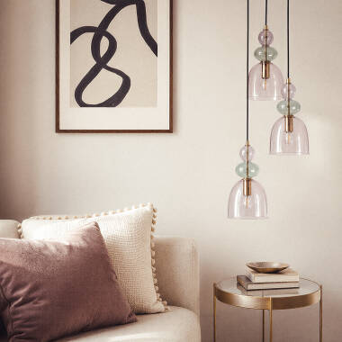 Bild von Pendelleuchte Metall und Glas Tri Baudelaire