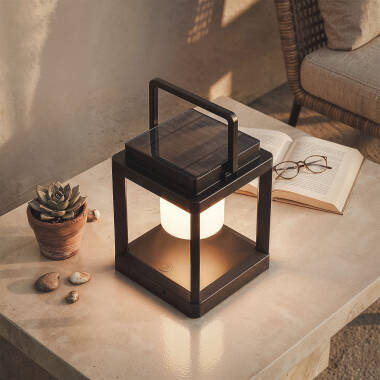 Lámpara de Mesa Solar LED Portátil Aluminio Perico