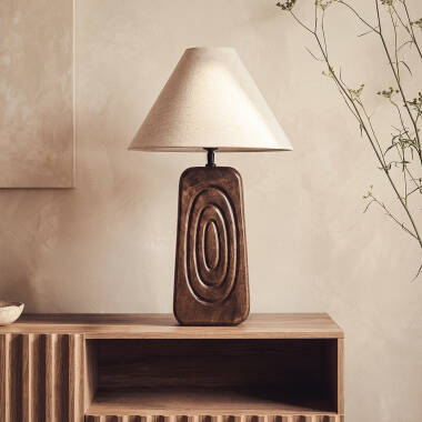 Stolní Lampa ze Dřeva Ishana ILUZZIA