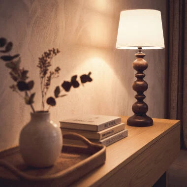 Bild von Tischleuchte Holz Stuvan