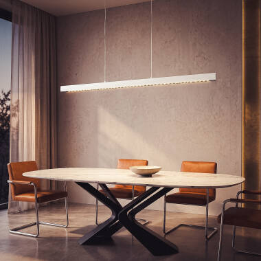Immagine di Lampada a Sospensione Lineare LED 42W Alluminio CCT Doppia Luce Funky Zapp