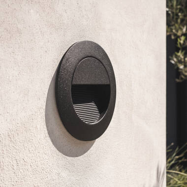 Balise Murale Extérieure LED 3W Encastrable Aluminium Ronde Segre