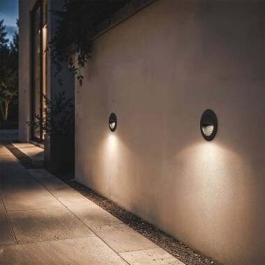 Image de Balise Murale Extérieure LED 3W Encastrable Aluminium Ronde Segre