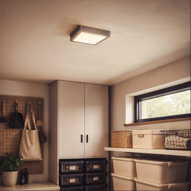 Bild von LED-Deckenleuchte 18W Eckig Metall 225x225 mm Silber