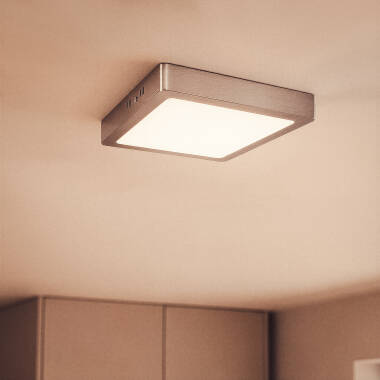 Bild von LED-Deckenleuchte 18W Eckig Metall 225x225 mm Silber