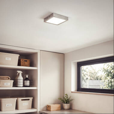 Afbeelding van Plafondlamp Metaal Vierkant Zilver LED 18W 225x225 mm